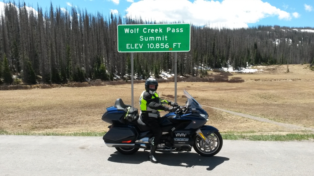 Just east of the big Continental Divide display is this marker, and my photographer was kind enough to oblige again. I'd stayed at the Best Western in Walsenburg last night.