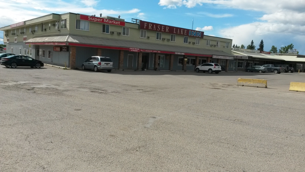 I rode from Jasper west to Fraser Lake on this 12th day, and had chosen Fraser Lake Inn as a GPS destination. I'd envisioned a white house on a hill but this place had me quickly crossing the parking lot to the Cataline Motor Inn.