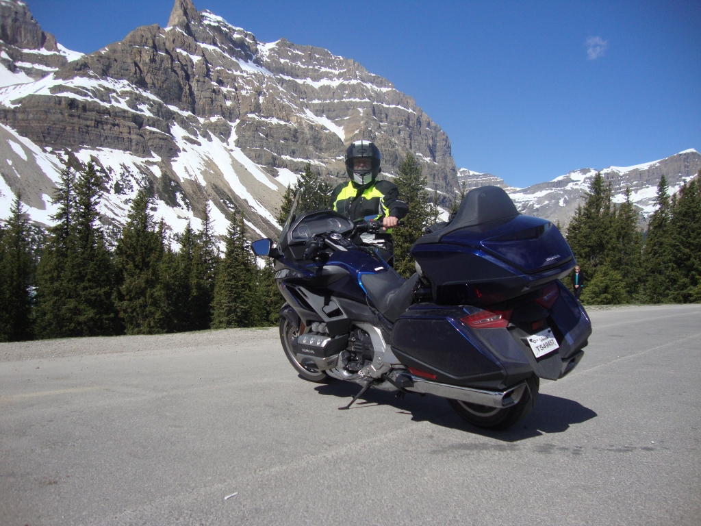 At Crowfoot Glacier, a friendly biker from Switzerland shot this for me. He and his group had considered biking this year but rented RVs instead. He admired the Wing and vowed to ride next year.