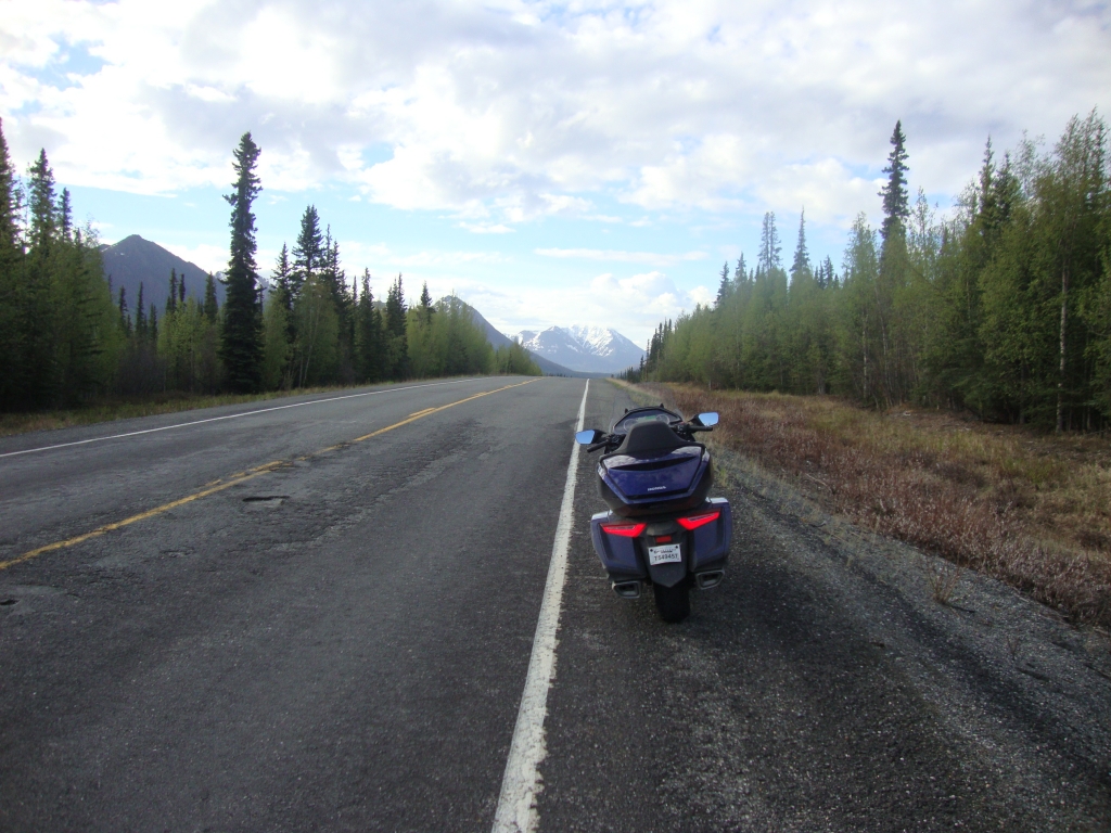 Our 16th night was at Tok's Young's Motel. On the 17th day we left at 7:30 AM and headed for Anchorage on the Tok Cutoff. Those "Rough Road" warnings weren't kidding --- I got a couple of good spine jolts.