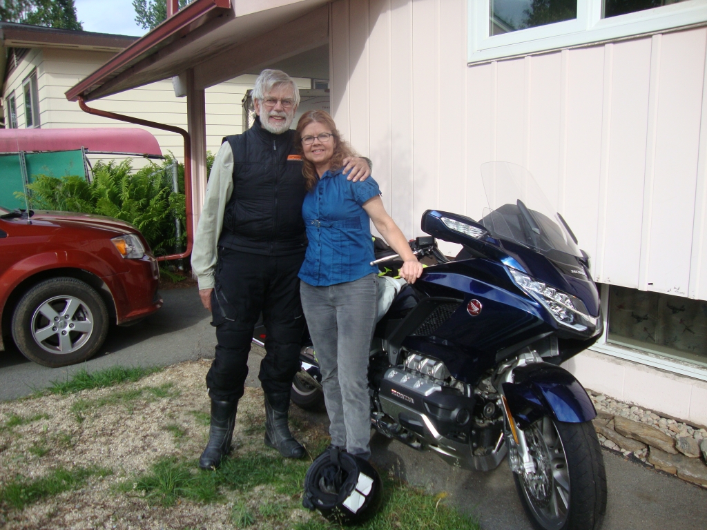 On June 27 I'm loaded and ready to go, about 8:35 AM, with my darling daughter Andrea. She's a great motorcyclist but I never could persuade her to try the Gold Wing.