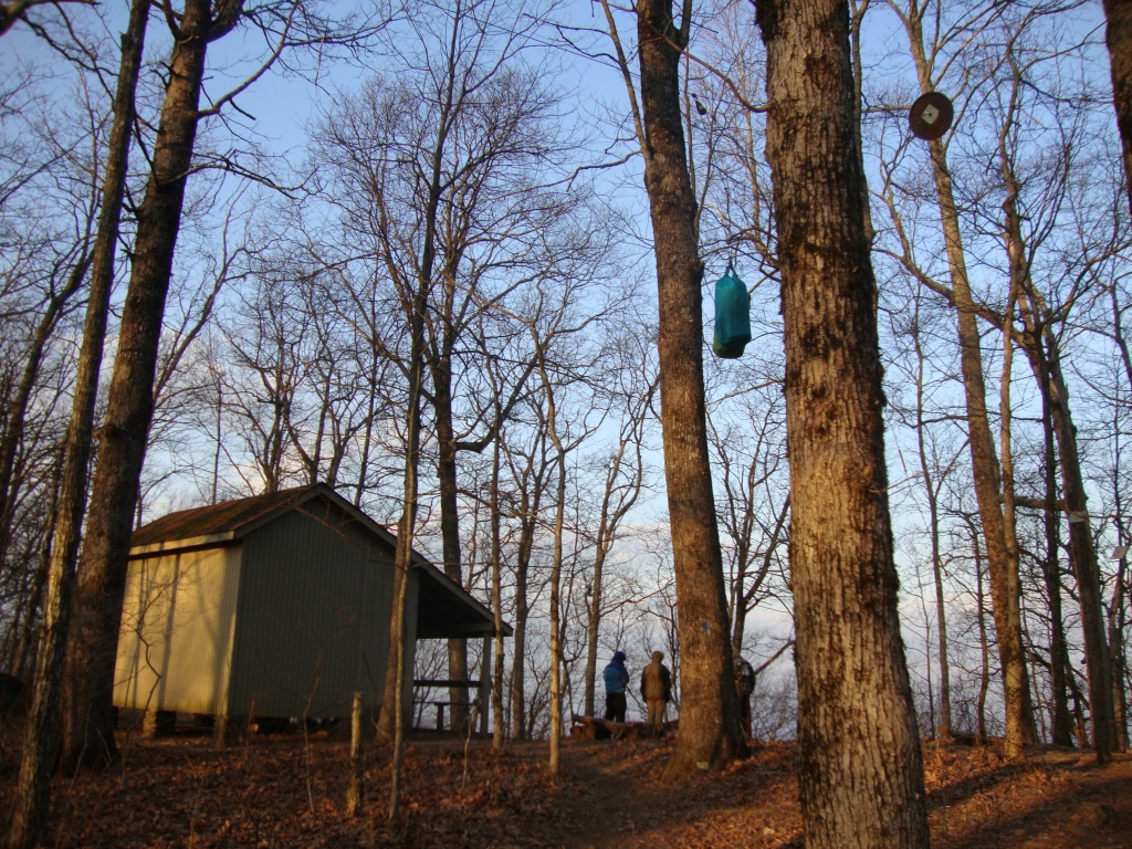 The Blue Mountain Shelter's bear cable. These cables obviated the need to sling bear ropes, and were very welcome!
