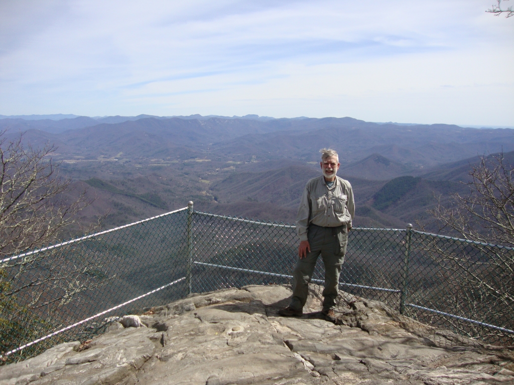 Shortly after 1:00 PM, I arrived at the summit of Albert Mountain. Phoenix snapped this shot, looking north or northeast.