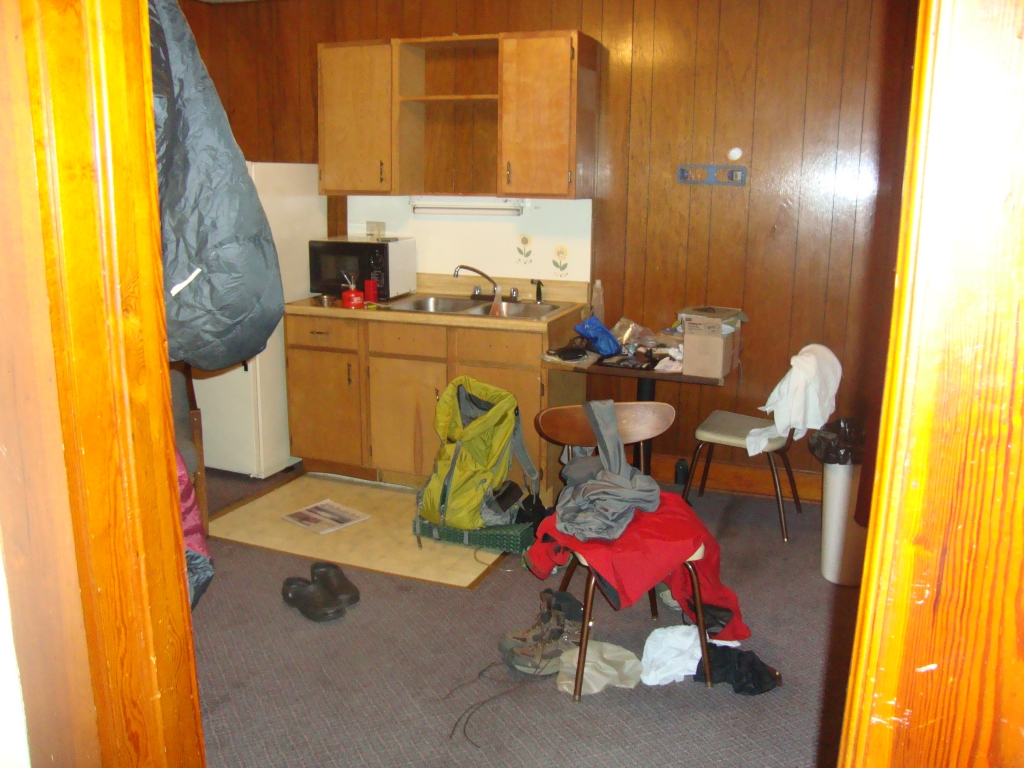 On Friday morning, March 22, 2013, my gear was spread out in the kitchen/dining room.
