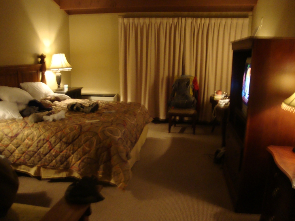 Landing in this Fontana Lodge room about 4:15 PM Thursday, I quickly called my wife to  overnight my Microspikes. Friday morning I called my doctor about  my right knee; he phoned a prescription to a Robbinsville pharmacy, and for $50 Jeff (of Hike Inn) brought it to the Lodge that afternoon.