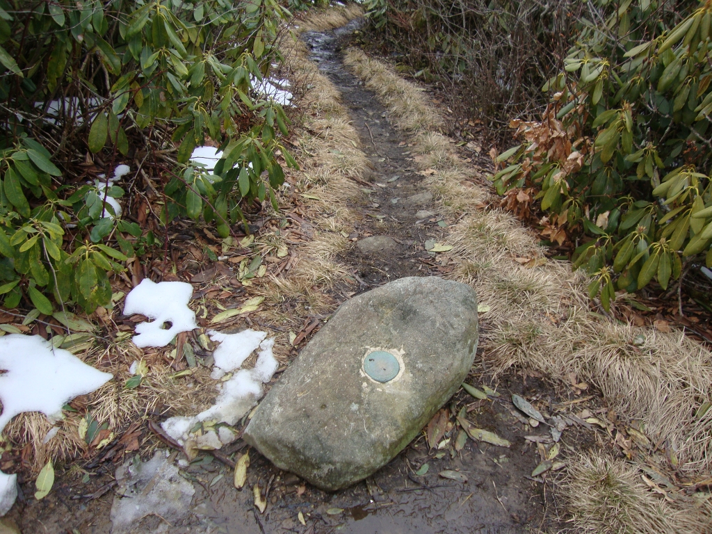 Finally, at nearly 2PM, the geodesic marker: 5,527 ft. It took another 3 hours to reach Derrick Knob Shelter.