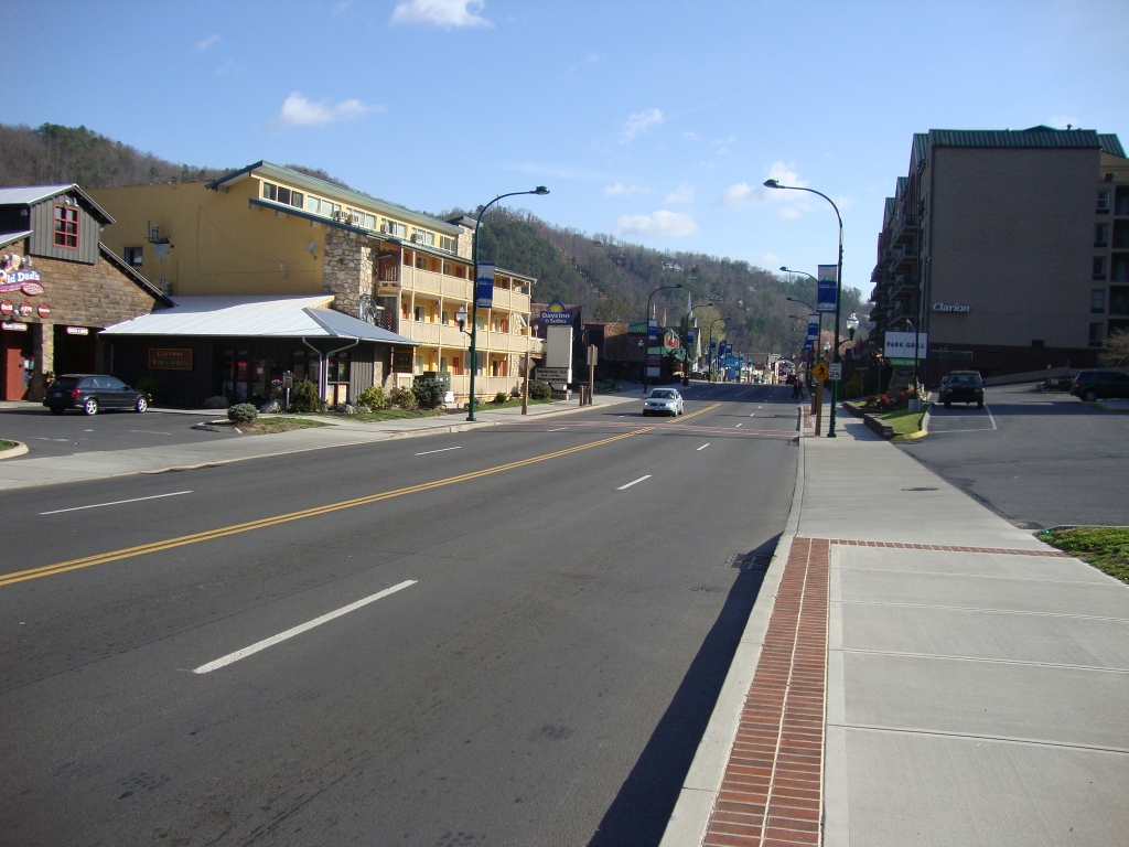 Another main-street shot while waiting for the shuttle bus