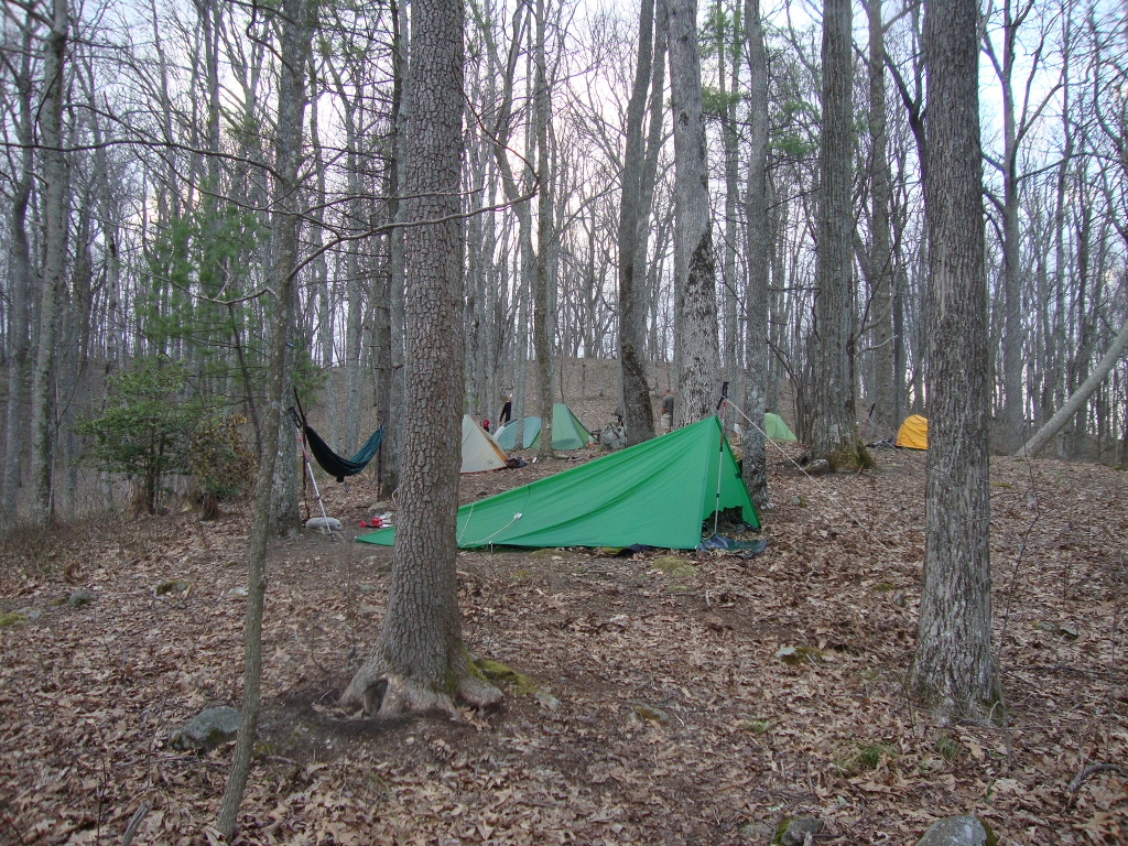 I'd depacked here at 3:26 PM, only about 15 minutes after leaving the Fire Tower. "The Major" and his party constitute most of the other tents.