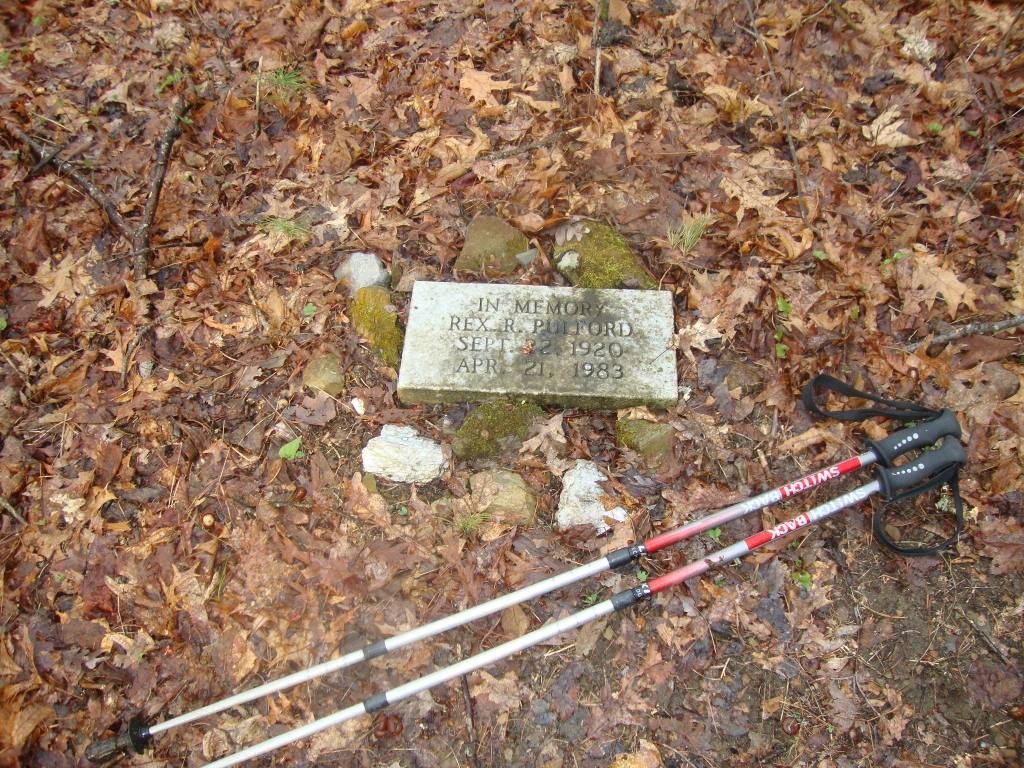 Forty minutes out of my Rich Mountain campsite, I passed Rex Paulford 1920-1983. Is this an actual grave? How would one get buried in here?!