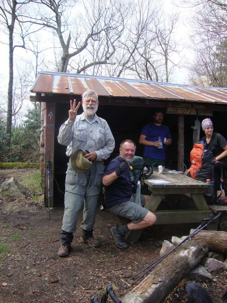 With Knight Rider (a strong, 20-mile-a-day hiker) at Jerry Cabin Shelter, 10:52 AM.