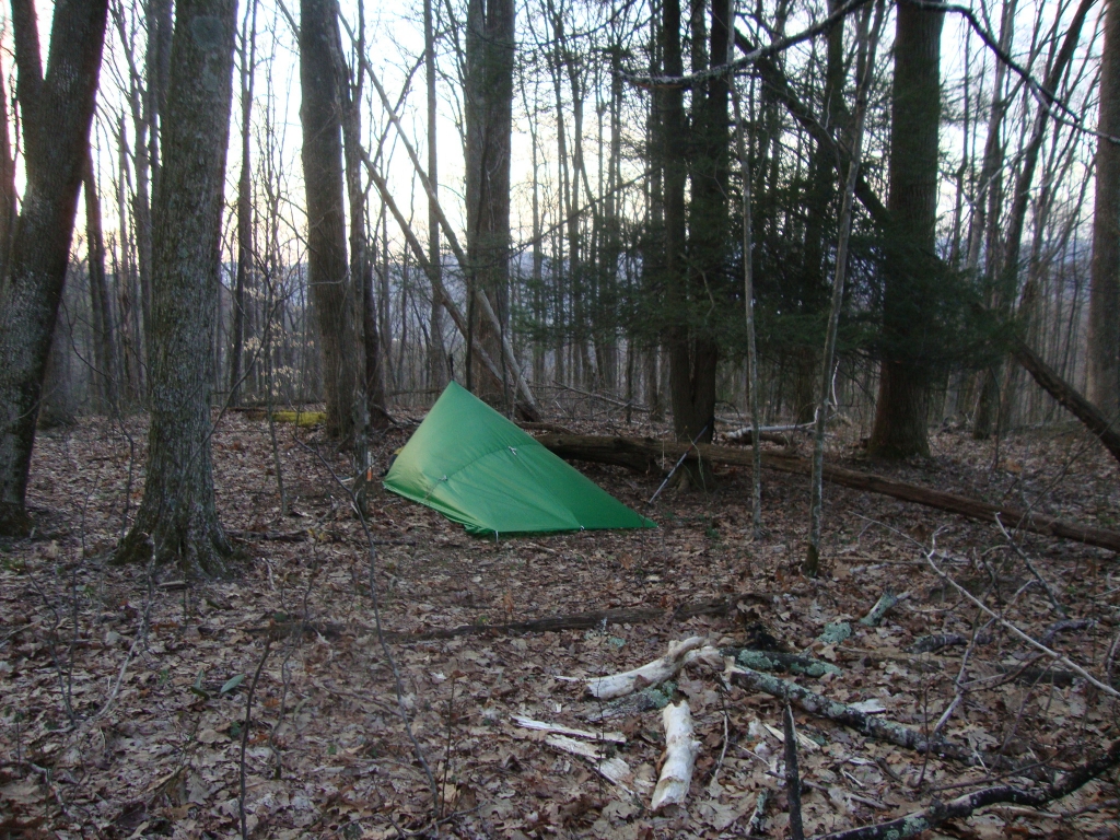 This excellent site was my last night out on the AT. Wonder Woman and Clark Kent, and several other parties, were tenting about fifty yards further up the trail.