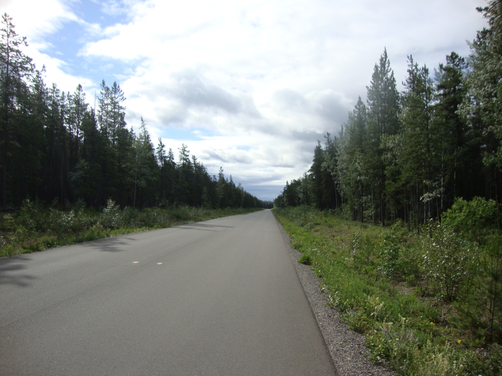 An hour later, better pavement and white center dots. The Cassiar, Rt 37, really was this desolate.