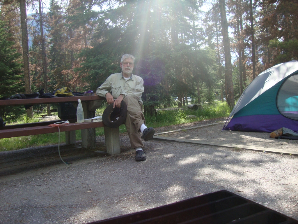 Night 6: Arriving early in Jasper, I enjoyed a nice salad for a late lunch but became worried that, on this holiday weekend, National Park campgrounds might be full. I stopped at the first one, Whistler, and landed this site.