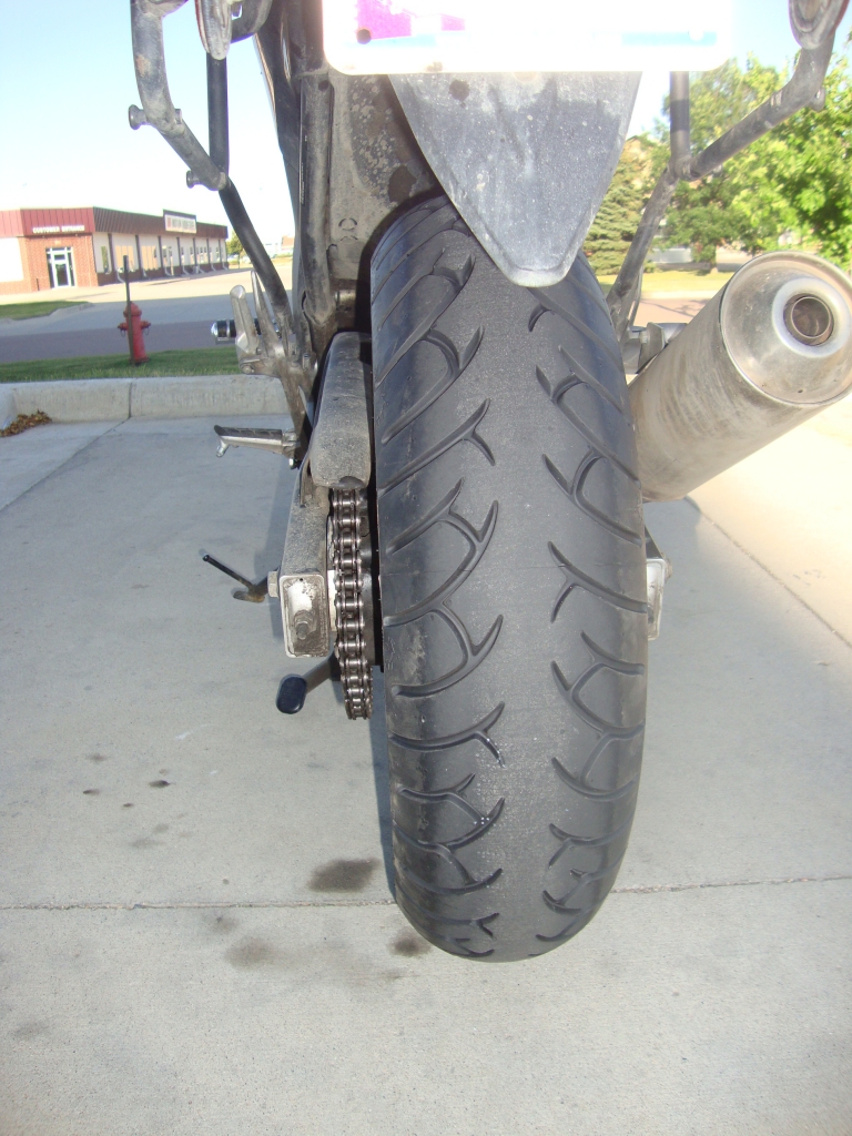 I had this new Metzeler RoadTech Z6 put on at Wheels Inc., an Indian and Kawasaki dealer. It took calls to three dealers to locate a 160/60/ZR17. Great service, though: Only one hour from motel/PR4 to motel/Z6!
