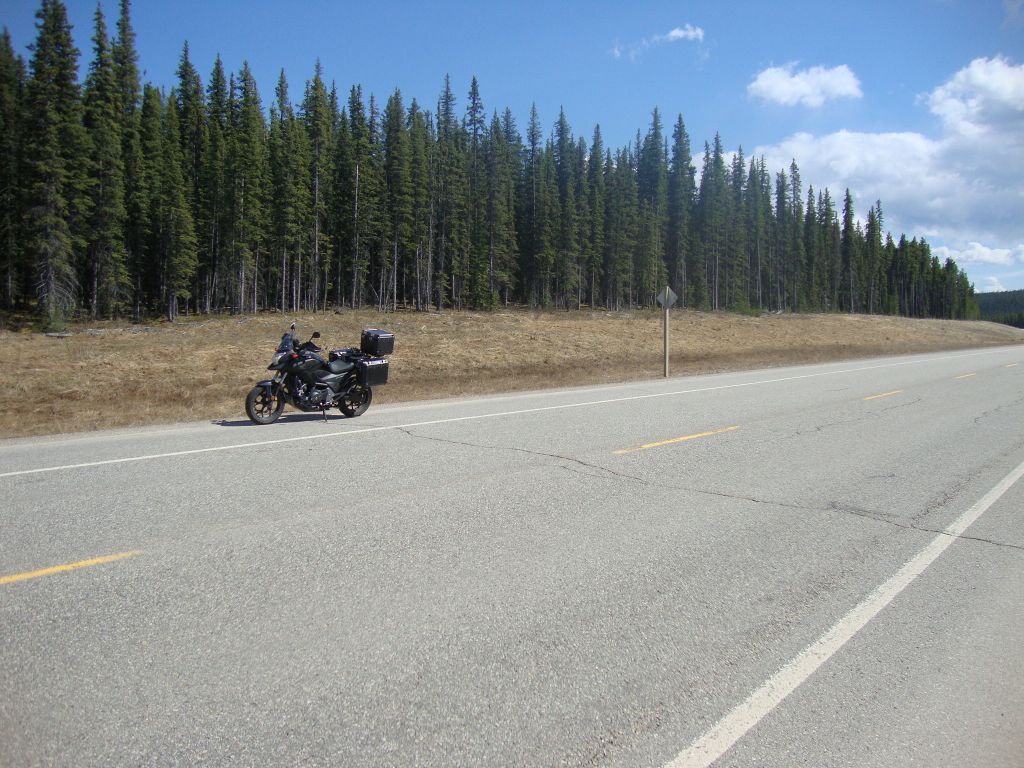 North on AB Rte 40: Between Hinton and Grande Cache, 40 was desolate until truck traffic appeared nearing Grande Cache. I like camping, but it was nice to end the day in a pleasant motel.