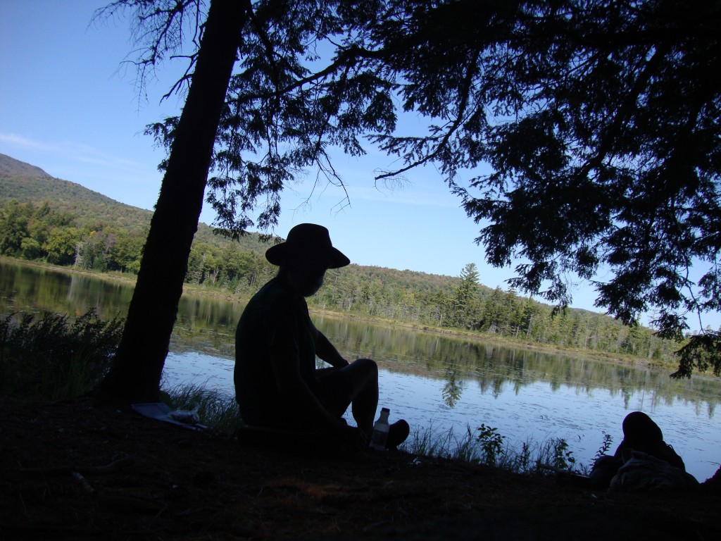 Shortly before noon we finished a tough portage to Grassy Pond. I wasn't surprised to find myself alone there, at noon!