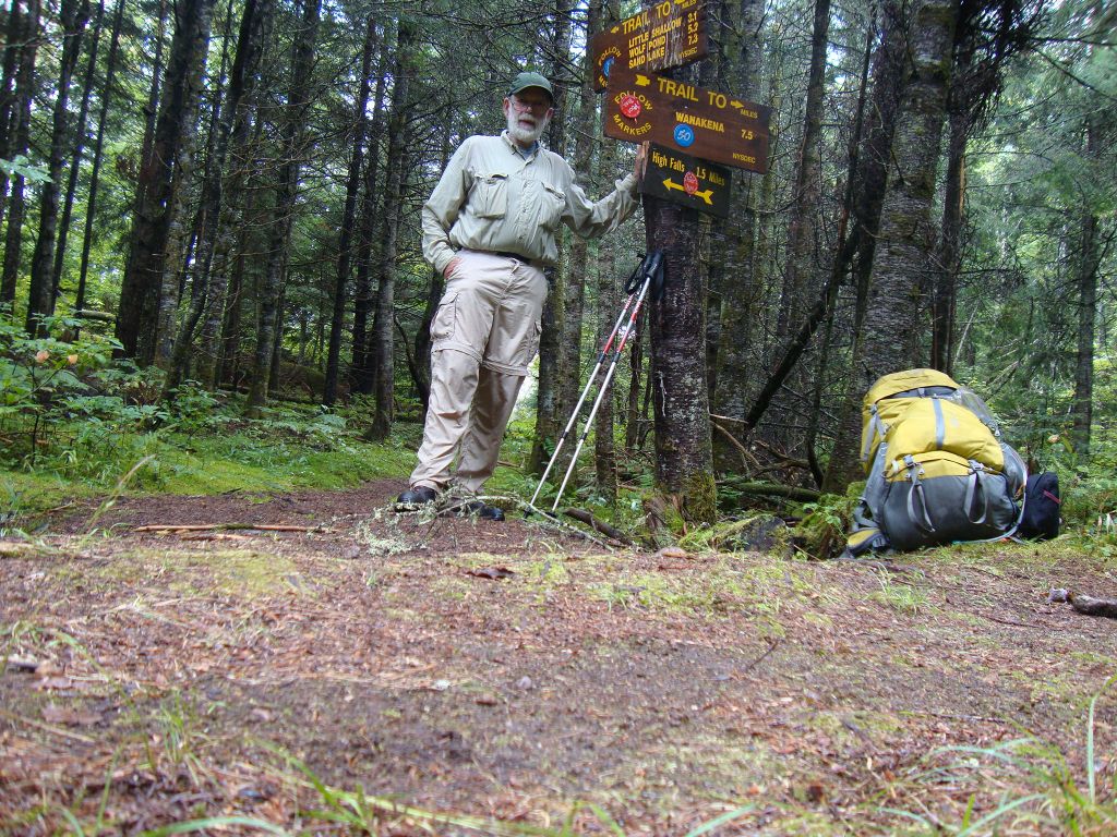 Thursday morning, August 21, I backtracked a little to the intersection of High Falls and Five Ponds Trails. I'm heading south on the latter today. Little Shallow, but I'd love to make Wolf and Sand this trip!