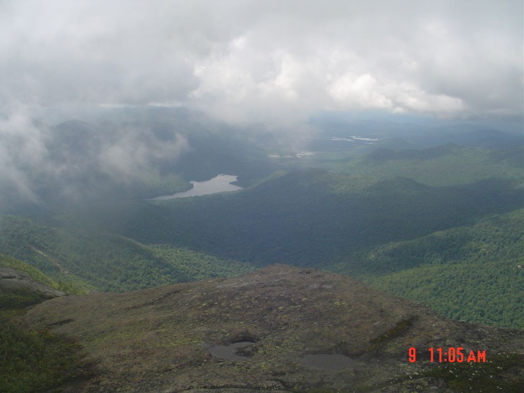 The only water anywhere around is the Ausable Lakes, so this probably looks east. This shot is only a few minutes from the Gothics-Saddleback trail (part of the Great Range Trail).