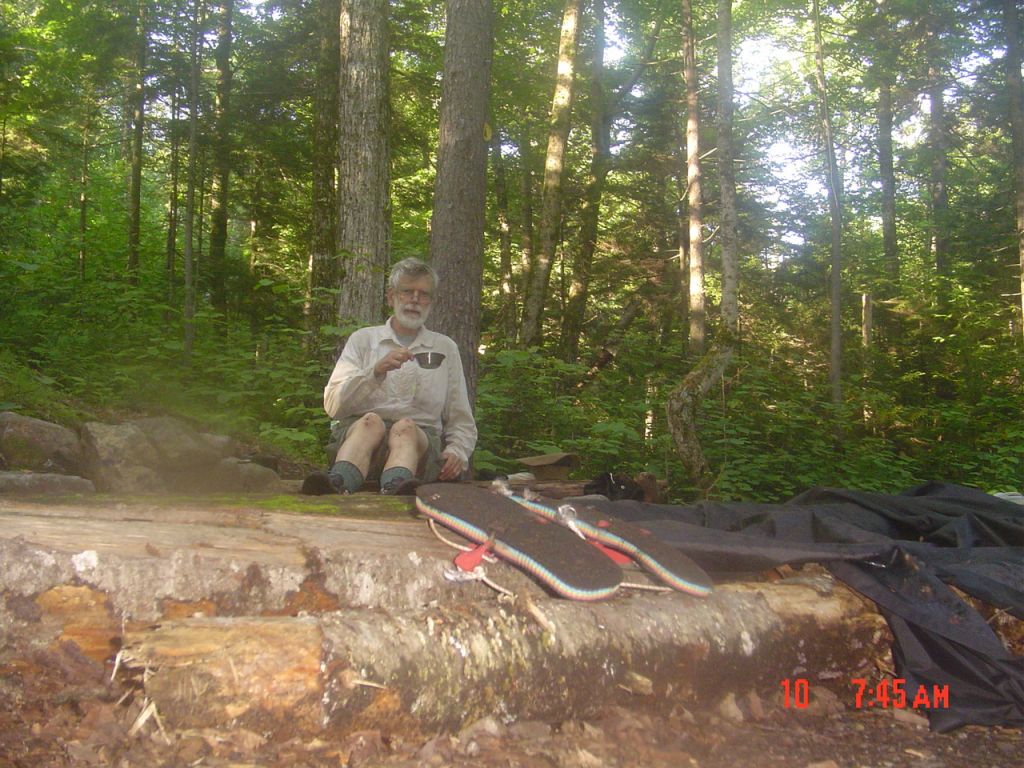 The flash helps! I remember a swift, brief sense of euphoria at being able to be here on this beautiful morning. What a joy! But it was soon time to hit the "road,"at 8:30 I headed for Mount Colvin, and at 8:52 reached a sign saying I had 1.8 miles to go.