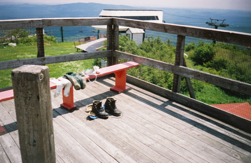 I enjoyed lunch on the sunny deck at the top of the Bromley ski lift; noon Thursday June 24.
