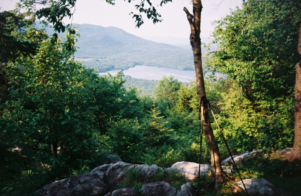 I'd just left, the next morning, when this view of Chittenden Reservoir appeared. My 13th day ended at 4 PM, at Sunrise Shelter; Chris and Emma, ending a longer day, rolled in later.