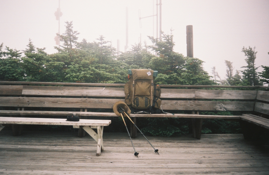A wet, foggy morning, up Mount Abraham and Little Abe from the Batelle Shelter, where I'd spent the night of July 5. This is July 6, my 18th day on the trail.