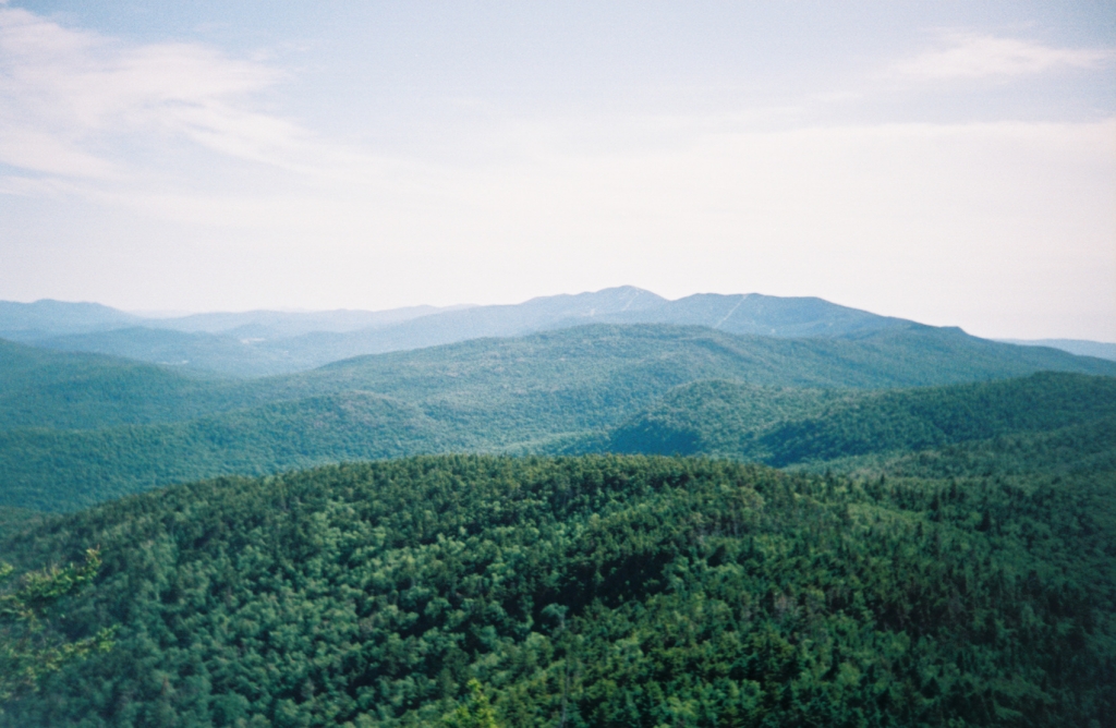 On Wednesday morning, entering Camel's Hump State Forest, I looked back to the Mad River Glen ski runs by which I'd hiked.