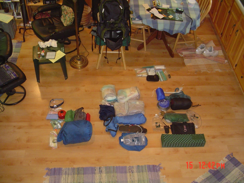 Unpacked for a final check, this indicates the arrangement and items carried in the Forester.