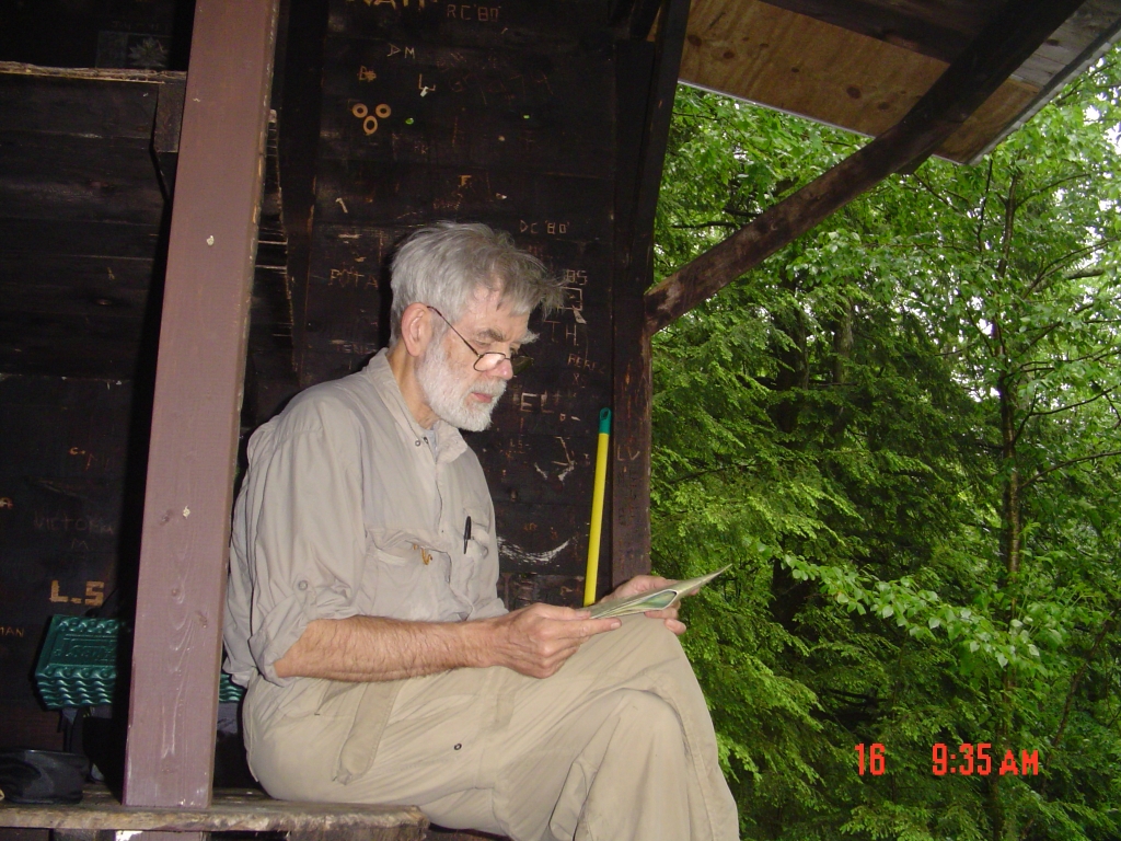 I depacked, in steady rain, at Duck Brook Shelter at 10:10 AM. I had an early lunch and left at 10:40 AM.