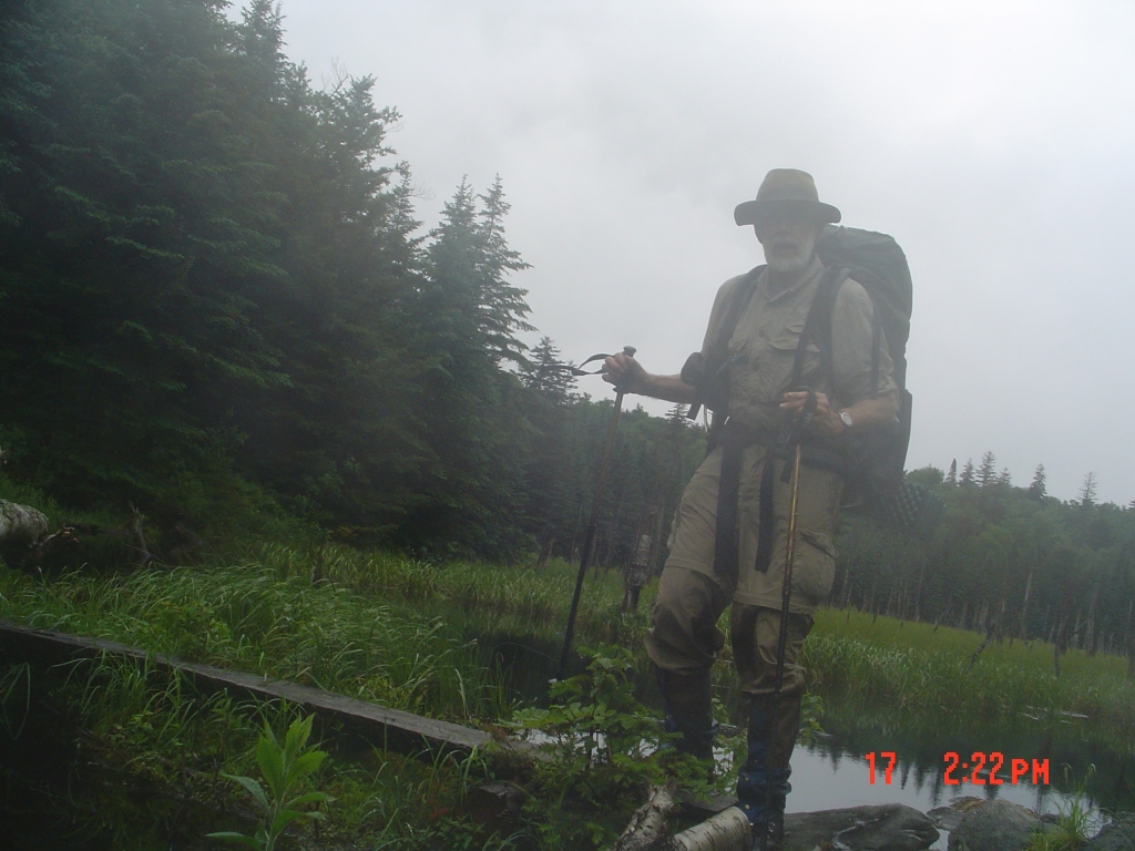 On the beaver dam; this photo is better! About 3:20 PM, Friday June 17 (day 2 of my hike)
