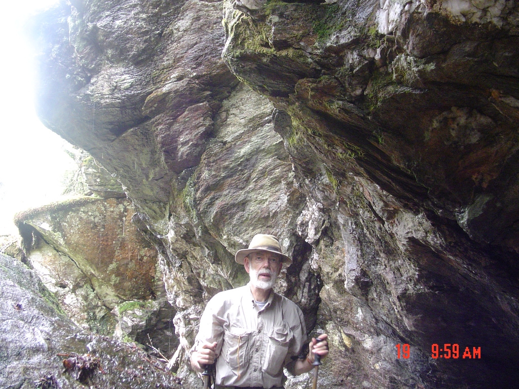 At 11 AM, I passed through this rocky outcropping on the Hell Brook Cutoff.