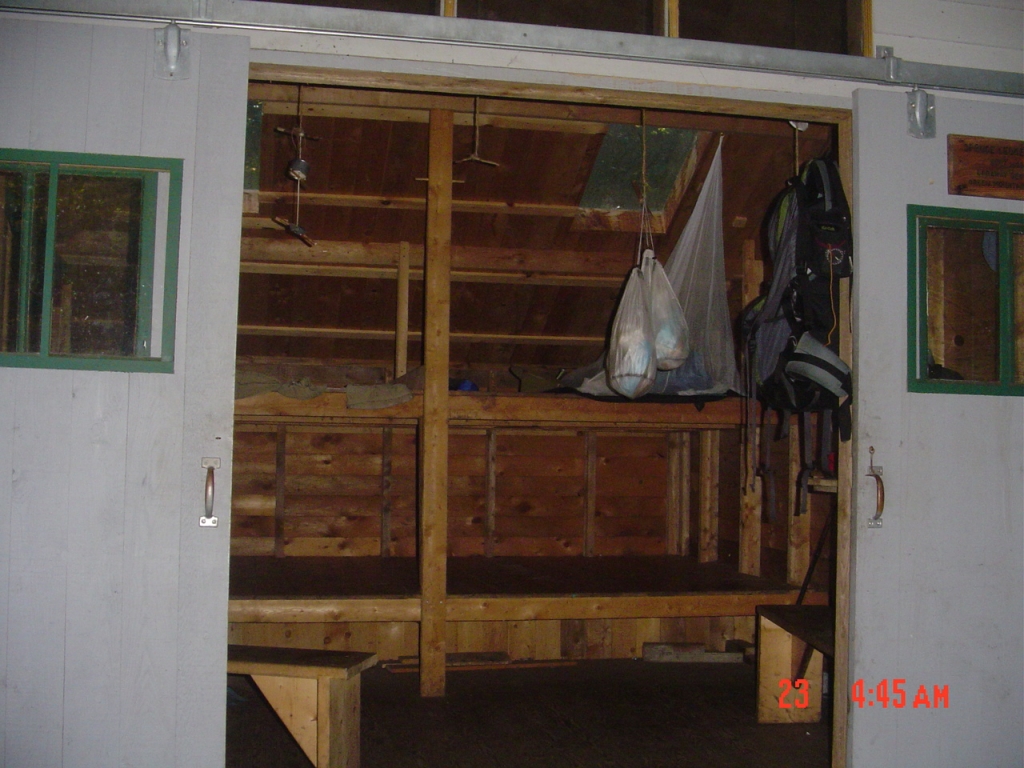 I arrived at Spruce Ledge Camp 6:20 PM June 22, spent the night here alone, and left at 7:25 AM Thursday June 23 (my 8th day)
