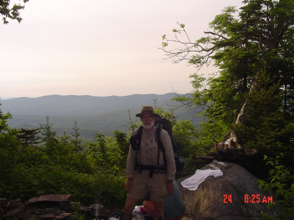 One of my Tillotson shelter-mates snapped this, Friday morning June 24, as I'm preparing to depart.
