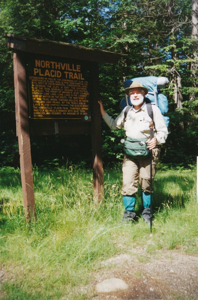 Beginning the Northville-Placid Trail at the Upper Benson trailhead! A camp neighbor, who took this photo, accompanied me in my truck, and drove it back to our cabin.