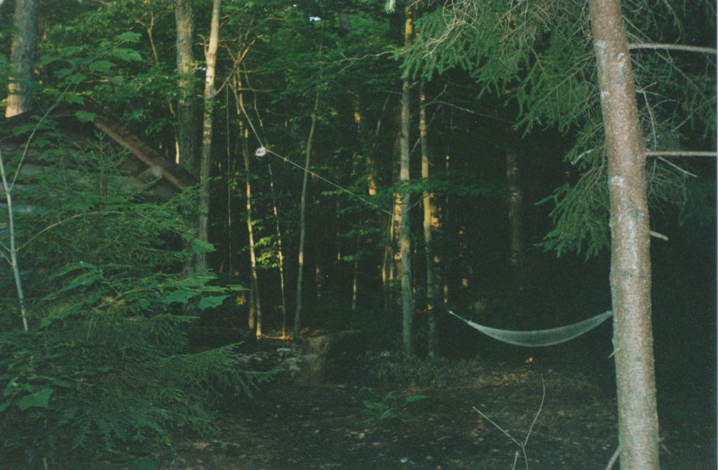My first night on the Northville-Placid Trail! Silver Lake Leanto, with bear-bag hang and hammock