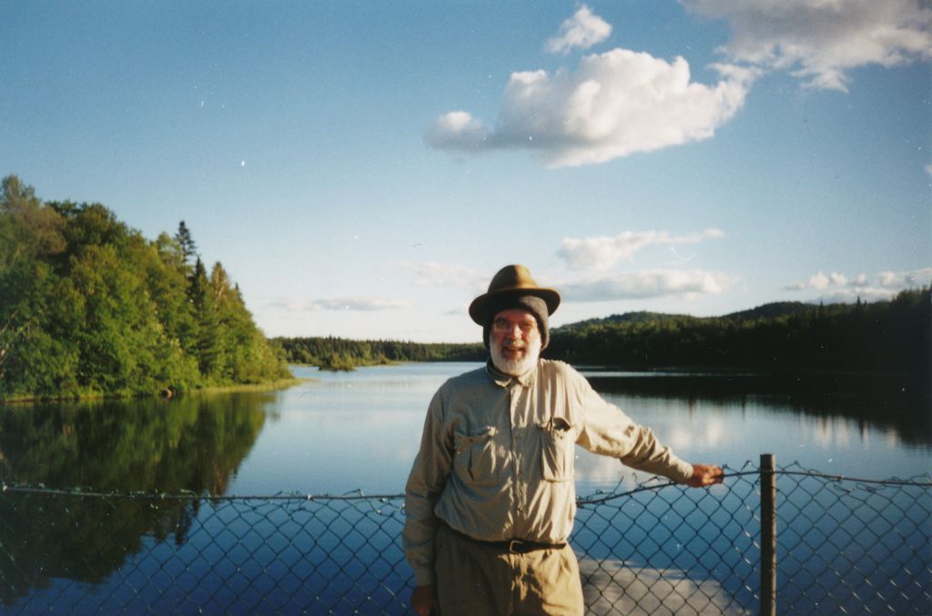 On Wakely Dam, looking south down Cedar River Flow. The stocking cap was for warmth.