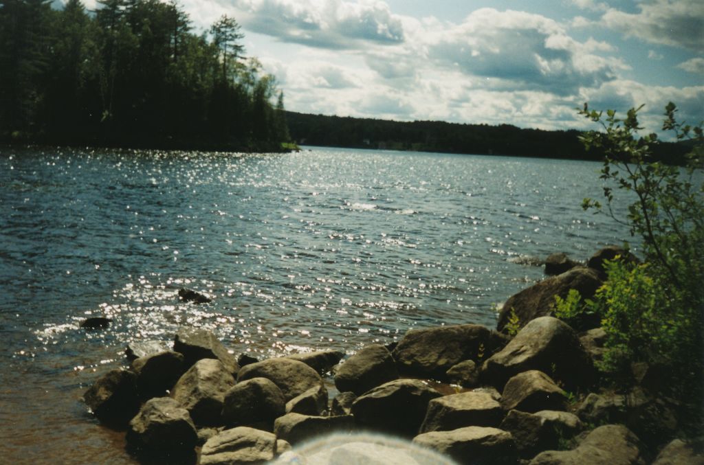 Looking south toward Long Lake Village from the beach at Catlin Bay #1 Leanto
