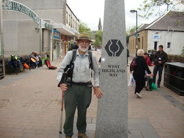 Friday, May 27, 2011, 11:00 AM: My start on the West Highland Way could not have been smoother. Plane landed 7AM, and by 9:30 I had a fuel canister from the Glasgow Nevisport. A short walk to Central Station and a train to Milngavie ("Mull-guy"), a cup of Costas coffee, and I'm ready to go!