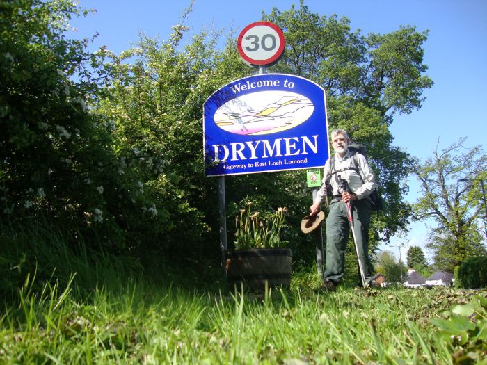 The trail skirting Drymen was officially closed due to blowdowns, so the Saturday morning detour was a road walk into Drymen. 