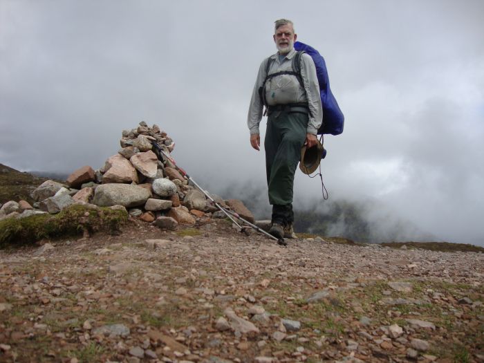 At the summit of Devil's Staircase, 3:30 PM Thursday (6/2/11, Day 7). This was an unusually long day for me, and I strained my right shin and/or ankle.